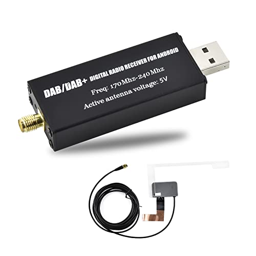Hikity DAB Adapter für Android Autoradio DAB+ Radio Antenne Digitale USB 2.0 Dongle DAB Empfänger Adapter Tragbarer Radio Tuner Empfänger DAB von Hikity