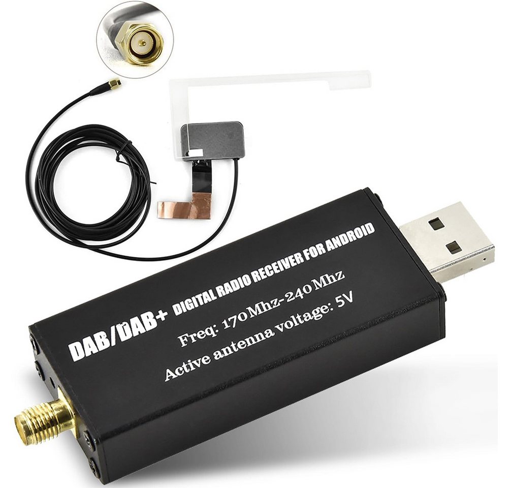 Hikity Digitale DAB+ Radio Antenne für Android Autoradio – USB 2.0 Adapter Digitalradio (DAB) von Hikity