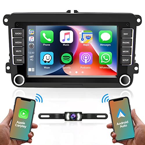 Hikity Doppel Din Android Autoradio für VW Tiguan Golf 6 Golf 5 Polo 6R Passat B6 mit Navi Wireless CarPlay Auto 7 Zoll Radio Touch Display mit USB FM RDS SWC WiFi Canbus Rückfahrkamer Hikity Doppel Din Android Autoradio für VW Tiguan Golf 6 Golf 5 Polo 6R Passat B6 mit Navi Wireless CarPlay Auto 7 Zoll Radio Touch Display mit USB FM RDS SWC WiFi Canbus Rückfahrkamer von Hikity