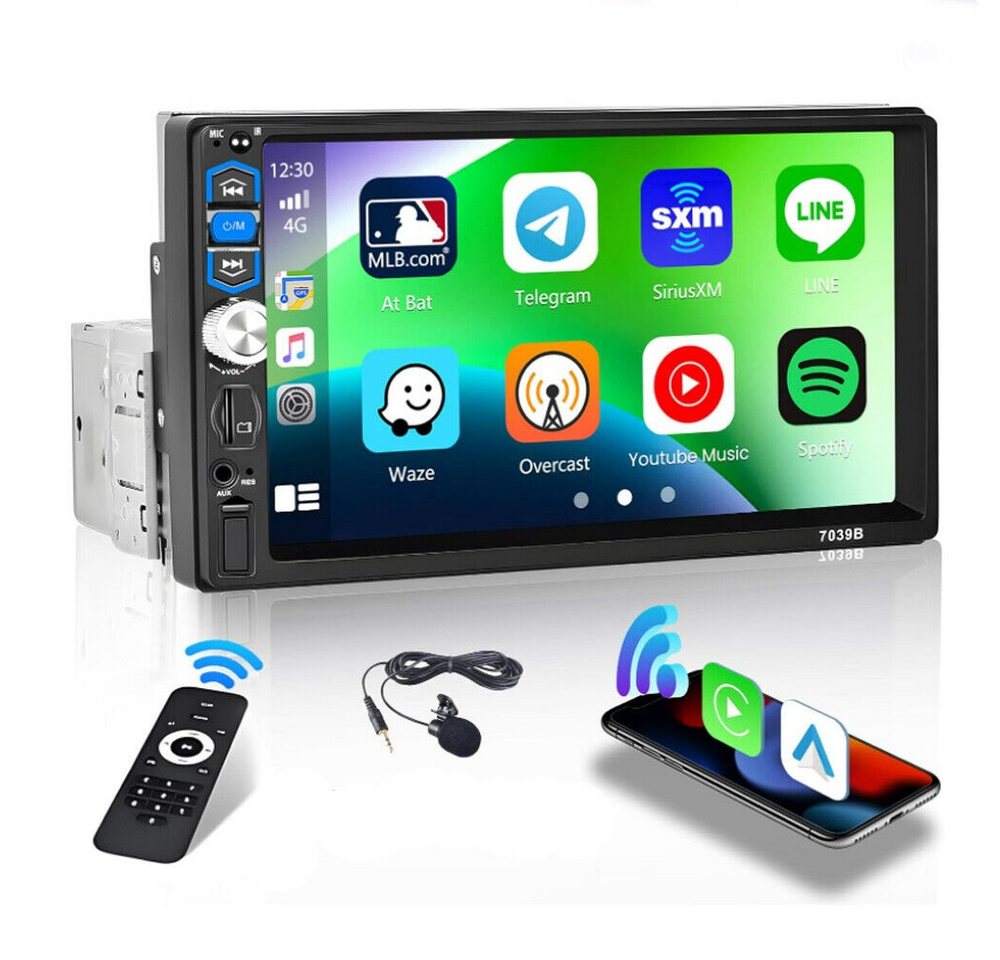 Hikity 1 Din 7" Carplay Autoradio Radio MP5 Spieler Autoradio Autoradio (Touran Caddy Jetta T5 Seat Skoda, 9" Auto Radio, Bluetooth, GPS, WiFi, FM, Mirror, Link, Rückfahrkamera) von Hikity