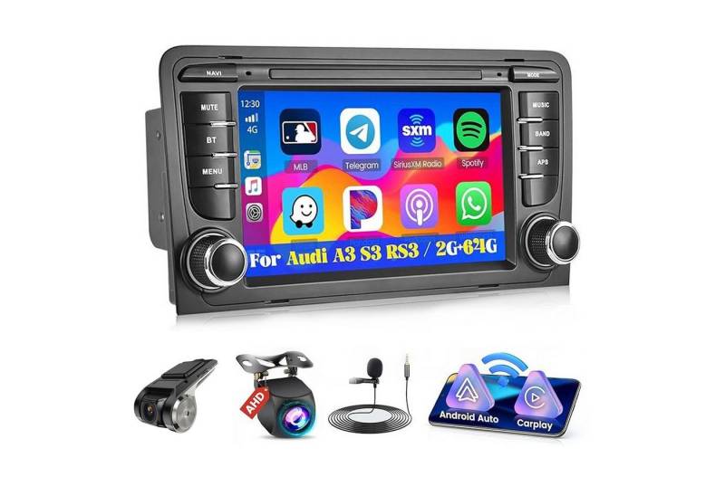 Hikity Autoradio Für Audi A3 7"Android 11.0 Touchscreen, GPS 2G DDR3+32G NAND Autoradio (Carplay&Android Auto, GPS, WiFi, , Universal APK) von Hikity