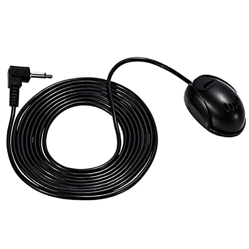 Hikity Portable Mikrofon 3,5 mm Externes Mic für Autoradio Stereo GPS Bluetooth Radio DVD, mit 3 M Kabel, Plug and Play von Hikity