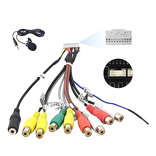 Hikity RCA Adapter Kabel de 20 Polig Stecker Stereo Audio/Video Car Audio RCA Kabel für Autoradio + Mikrofon Hikity RCA Adapter Kabel de 20 Polig Stecker Stereo Audio/Video Car Audio RCA Kabel für Autoradio + Mikrofon von Hikity