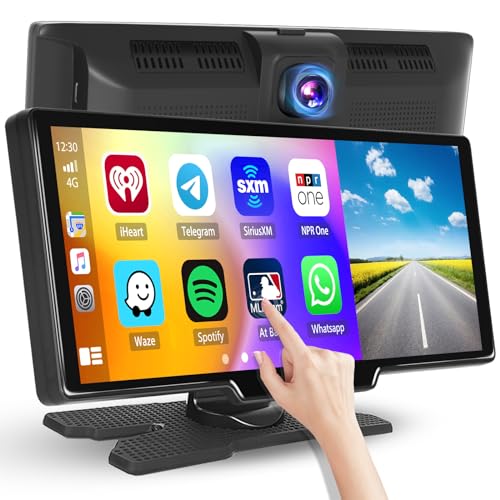 Hikity Wireless Carplay Autoradio mit Dash Cam Android Auto Radio mit Bildschirm 9,3 Zoll Touch Display Radio mit Bluetooth/FM/AUX+64GB TF von Hikity