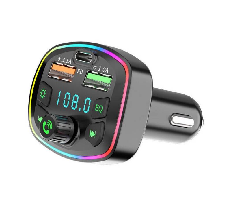 Hikity Zigarettenanzünder-Verteiler FM Transmitter Auto Bluetooth Autoradio Adapter PD+ Dual USB Ladegerät, FM-Transmitter Auto Bluetooth von Hikity