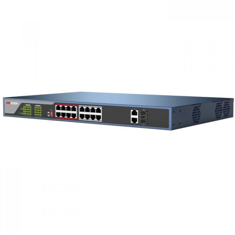 Hikvision DS-3E0318P-E Netzwerk-Switch 16 PoE-Ports 250 Meter PoE-Reichweite von Hikvision