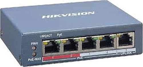 Hikvision - DS-3E1105P-EI Netzwerk-Switch – 4 PoE-Ports – 1 RJ45-Port – Blitzschutz 6 KV – DS-3E1105P-EI von Hikvision