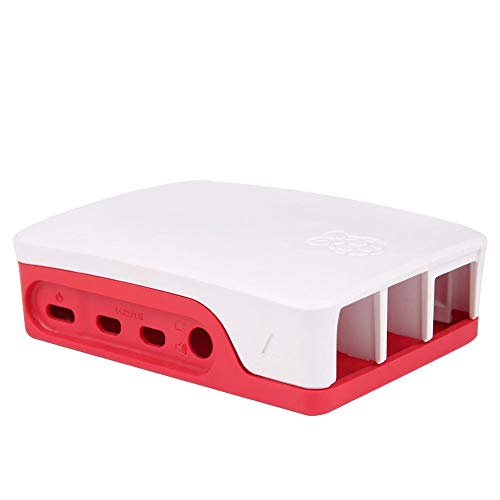 Offizielle ABS-Hülle Raspberry Pi 4B Hülle Schutzhülle 9,5 x 7 x 2,6 cm(weiß Rot) von Hililand