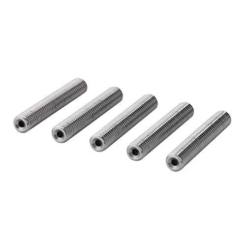 3D Drucker Extruder Tube, Additive Fertigungsprodukte 3D-Druckerzubehör 5 stücke Edelstahl M6 Düse Throat PTFE Rohr Accessary für 3D Printer MK8 Extruder 1,75mm(M6*40mm) von Hilitand