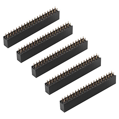 5 Stück 2 x 20 Pins 2,54 cm Pin weiblich zweireihig kurz Header Connector für Raspberry Pi von Hilitand