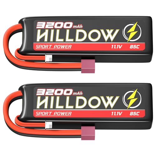11,1V 3S Lipo Battery 3200mAh RC Battery Weichgehäuse mit T Connector für RC Flugzeug Hubschrauber RC Auto Lastwagen Boot UAV Drohne FPV (2 Stück) von Hilldow