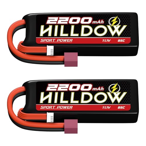 11.1V 3S Lipo Akku 85C 2200mAh RC Batterie mit T Stecker für RC Flugzeug RC Quadrocopter Hubschrauber Drohne FPV(2 Stück) von Hilldow