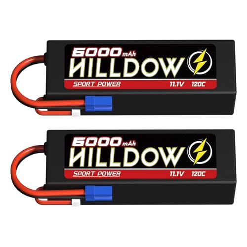 3S LiPo RC Batterie Akku 11,1V 85C 6000mAh RC Akku mit EC5-Stecker r für RC Car RC Truck RC Auto Boot LKW Truggy RC Hobby (2 Pack) von Hilldow