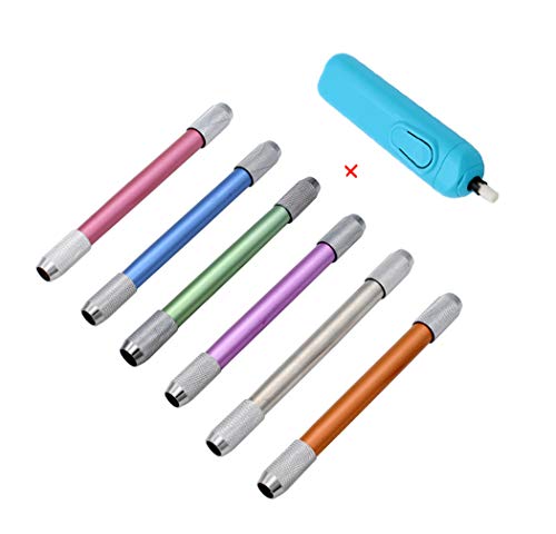 Hillento Bleistiftverlängerer, verstellbarer Doppelkopf-pencil lengthener mit elektrischem Radiergummi, Bleistiftverlängerer Haltern für Buntstifte (6 Stück) von Hillento