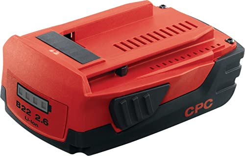 Hilti B22 2.6 22V Akku, Kompakter und Leichter 2,6 Ah Li-Ion Akku für alle Hilti 22V Akku-Elektrowerkzeuge (außer Nuron), Abmessungen 135 x 94 x 53 mm (2136393) von Hilti