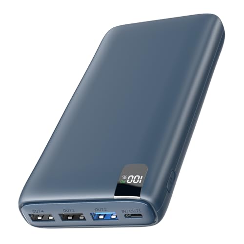 Hiluckey 27000mAh Powerbank Externer Akku - 22.5W Schnelles Aufladen Externer Akku Power Bank PD USB C Tragbares Handy Ladegerät mit LED Display & 4 Ausgänge Kompatibel mit Smartphone Tablets Hiluckey 27000mAh Powerbank Externer Akku - 22.5W Schnelles Aufladen Externer Akku Power Bank PD USB C Tragbares Handy Ladegerät mit LED Display & 4 Ausgänge Kompatibel mit Smartphone Tablets von Hiluckey