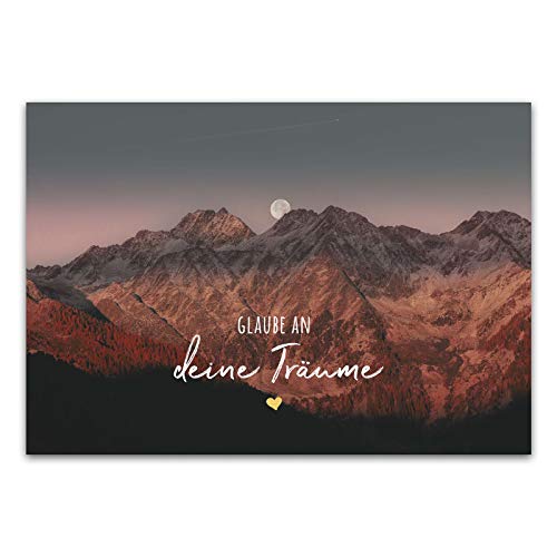 Him & I® - Postkarte mit Spruch - Glaube an deine Träume - Maße: 11,5 cm x 16,5 cm von Him & I