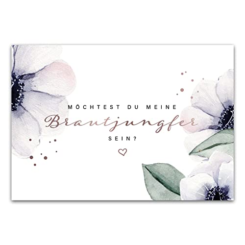 Him & I® - Postkarte mit Spruch - Möchtest Du meine Brautjungfer sein? - Maße: 11,5 cm x 16,5 cm von Him & I