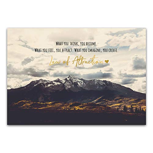 Him & I® - Postkarte mit Spruch - What you think, you become. What you feel, you attract. What you imagine, you create. Law of Attraction - Maße: 11,5 cm x 16,5 cm von Him & I
