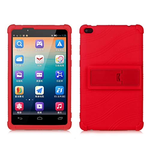 hminsen Lenovo Tab 4 8 Fall – hminsen (2017 New Design) Ultra Slim Soft Silikon Back Stand Cover für Lenovo Tab 4 8 tb-8504 F tb-8504 N Tablet za2b0009us, Hellblau Rot von HimSen