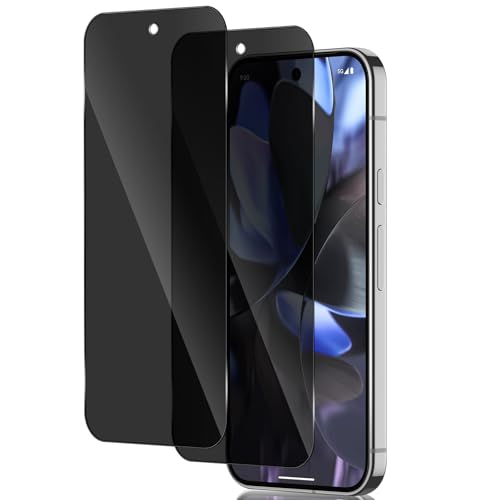 HinZann Privacy Schutzfolie für Google Pixel 9 Pro 5G, 2 Stück Anti-Spy Panzer Schutzglas Folie, Blickschutz Displayschutz, [Support Fingerprint] 9H Sichtfolie Schutzfolie für Google Pixel 9 Pro 5G von HinZann