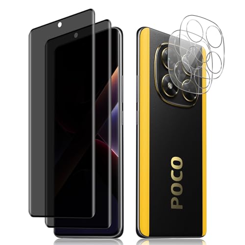 HinZann Privacy Schutzfolie für Xiaomi Poco X7 5G, 2 Stück Anti-Spy Panzer Schutz Glas + 2 Stück Kameraschutz, Sichtschutz Schutzfolie, 9H Härte Blickschutz Displayschutzfolie für Xiaomi Poco X7 5G HinZann Privacy Schutzfolie für Xiaomi Poco X7 5G, 2 Stück Anti-Spy Panzer Schutz Glas + 2 Stück Kameraschutz, Sichtschutz Schutzfolie, 9H Härte Blickschutz Displayschutzfolie für Xiaomi Poco X7 5G von HinZann