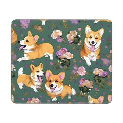 Hingor Corgi Mauspad mit Blumendruck, für Büro und Zuhause, personalisiertes Mauspad, wasserdichtes Mauspad, rutschfeste Gummiunterseite, Computer-Mauspads für kabellose Maus Hingor Corgi Mauspad mit Blumendruck, für Büro und Zuhause, personalisiertes Mauspad, wasserdichtes Mauspad, rutschfeste Gummiunterseite, Computer-Mauspads für kabellose Maus von Hingor
