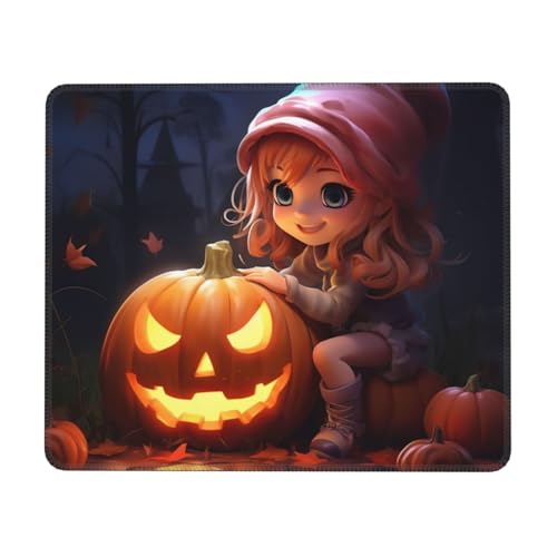Hingor Halloween-Mauspad mit niedlichem Kürbis-Druck, genähte Kanten, Premium-Textur-Mauspad, rutschfeste Gummiunterseite, Mauspad für Gaming-Laptop und Computer Hingor Halloween-Mauspad mit niedlichem Kürbis-Druck, genähte Kanten, Premium-Textur-Mauspad, rutschfeste Gummiunterseite, Mauspad für Gaming-Laptop und Computer von Hingor