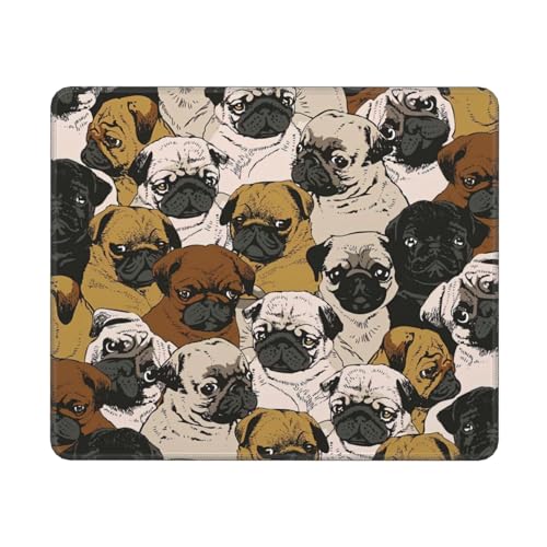 Hingor Imagen De Mops Mauspad, personalisiertes Mauspad, für Büro und Zuhause, wasserdichtes Mauspad, rutschfeste Gummiunterseite, Computer-Mauspads für kabellose Maus von Hingor