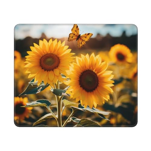 Hingor Mauspad, Motiv: Sommer-Sonnenblume, Schmetterling, blauer Himmel, personalisierbar, wasserdichtes Mauspad, rutschfeste Gummiunterseite, Computer-Mauspads für kabellose Maus Hingor Mauspad, Motiv: Sommer-Sonnenblume, Schmetterling, blauer Himmel, personalisierbar, wasserdichtes Mauspad, rutschfeste Gummiunterseite, Computer-Mauspads für kabellose Maus von Hingor