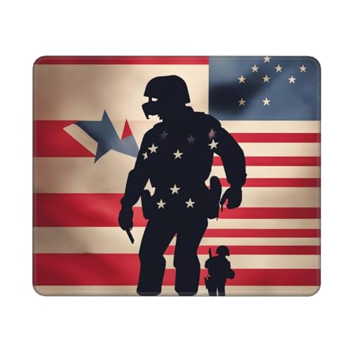 Hingor Mauspad, Motiv: US-Militärsoldaten, patriotischer Gedenktag, personalisiertes Mauspad, wasserdichtes Mauspad, rutschfeste Gummiunterseite, Computer-Mauspads für kabellose Maus Hingor Mauspad, Motiv: US-Militärsoldaten, patriotischer Gedenktag, personalisiertes Mauspad, wasserdichtes Mauspad, rutschfeste Gummiunterseite, Computer-Mauspads für kabellose Maus von Hingor
