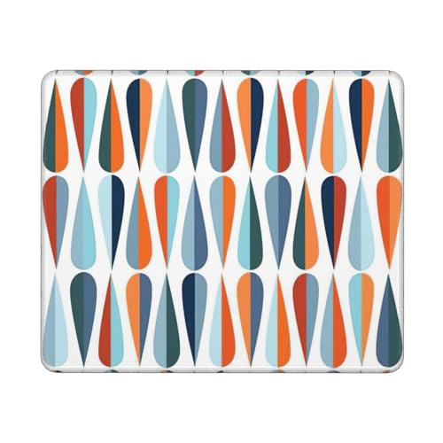 Hingor Mauspad, modernes Retro-Design mit Tropfenformen, personalisiertes Mauspad, wasserdichtes Mauspad, rutschfeste Gummiunterseite, Computer-Mauspads für kabellose Maus von Hingor