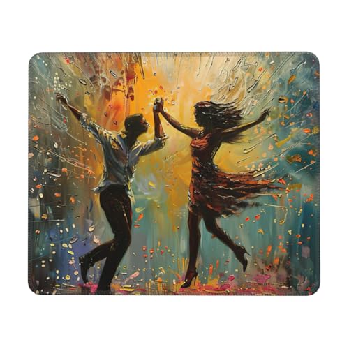 Hingor Mauspad mit Aufdruck "Dance With Music" mit genähten Kanten, Premium-Textur-Mauspad, rutschfeste Gummiunterseite, Mauspad für Gaming, Laptop, Computer Hingor Mauspad mit Aufdruck "Dance With Music" mit genähten Kanten, Premium-Textur-Mauspad, rutschfeste Gummiunterseite, Mauspad für Gaming, Laptop, Computer von Hingor