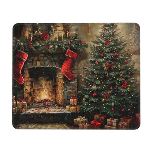 Hingor Mauspad mit Aufschrift "Merry Christmas" mit genähten Kanten, Premium-Textur-Mauspad, rutschfeste Gummiunterseite, Mauspad für Gaming-Laptop und Computer Hingor Mauspad mit Aufschrift "Merry Christmas" mit genähten Kanten, Premium-Textur-Mauspad, rutschfeste Gummiunterseite, Mauspad für Gaming-Laptop und Computer von Hingor