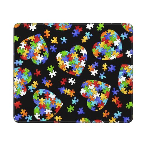 Hingor Mauspad mit Autismus-Bewusstseins-Puzzleteilen, Herz-Druck, personalisiertes Mauspad, wasserdichtes Mauspad, rutschfeste Gummiunterseite, Computer-Mauspads für kabellose Maus Hingor Mauspad mit Autismus-Bewusstseins-Puzzleteilen, Herz-Druck, personalisiertes Mauspad, wasserdichtes Mauspad, rutschfeste Gummiunterseite, Computer-Mauspads für kabellose Maus von Hingor