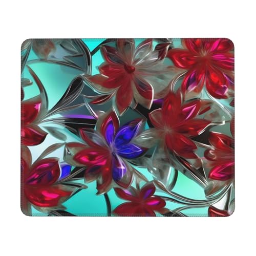Hingor Mauspad mit Blumenmuster, Buntglas-Druck, mit genähten Kanten, Premium-Textur-Mauspad, rutschfeste Gummiunterseite, Mauspad für Gaming-Laptop, Computer Hingor Mauspad mit Blumenmuster, Buntglas-Druck, mit genähten Kanten, Premium-Textur-Mauspad, rutschfeste Gummiunterseite, Mauspad für Gaming-Laptop, Computer von Hingor