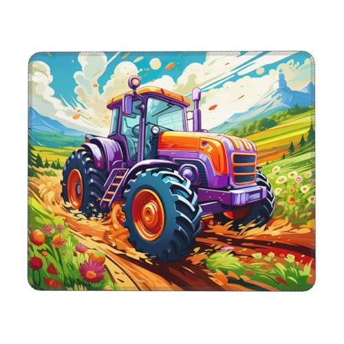 Hingor Mauspad mit Cartoon-Traktor-Druck, mit genähten Kanten, Premium-Textur-Mauspad, rutschfeste Gummiunterseite, Mauspad für Gaming-Laptop, Computer Hingor Mauspad mit Cartoon-Traktor-Druck, mit genähten Kanten, Premium-Textur-Mauspad, rutschfeste Gummiunterseite, Mauspad für Gaming-Laptop, Computer von Hingor