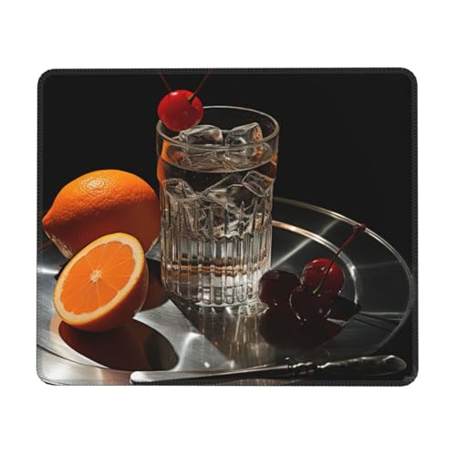 Hingor Mauspad mit Cocktailbecher-Druck, mit genähten Kanten, Premium-Textur-Mauspad, rutschfeste Gummiunterseite, Mauspad für Gaming-Laptop und Computer Hingor Mauspad mit Cocktailbecher-Druck, mit genähten Kanten, Premium-Textur-Mauspad, rutschfeste Gummiunterseite, Mauspad für Gaming-Laptop und Computer von Hingor