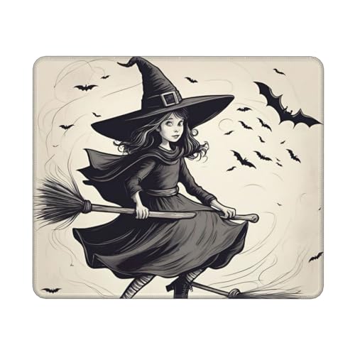 Hingor Mauspad mit Halloween-Hexe, personalisierbar, wasserdichtes Mauspad, rutschfeste Gummiunterseite, Computer-Mauspads für kabellose Maus Hingor Mauspad mit Halloween-Hexe, personalisierbar, wasserdichtes Mauspad, rutschfeste Gummiunterseite, Computer-Mauspads für kabellose Maus von Hingor