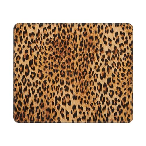 Hingor Mauspad mit Leopardenmuster, personalisiertes Mauspad, wasserdichtes Mauspad, rutschfeste Gummiunterseite, Computer-Mauspads für kabellose Maus von Hingor