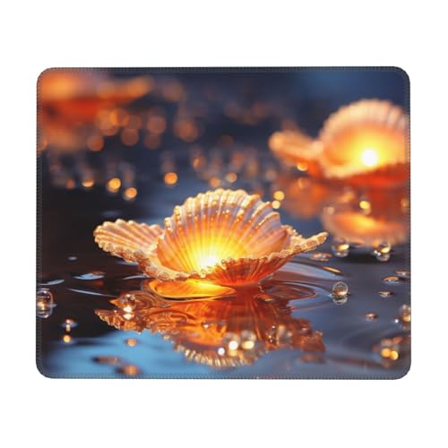 Hingor Mauspad mit Muschel-Weihnachtsdruck, mit genähten Kanten, Premium-Textur-Mauspad, rutschfeste Gummiunterseite, Mauspad für Gaming, Laptop, Computer Hingor Mauspad mit Muschel-Weihnachtsdruck, mit genähten Kanten, Premium-Textur-Mauspad, rutschfeste Gummiunterseite, Mauspad für Gaming, Laptop, Computer von Hingor