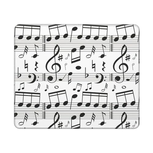 Hingor Mauspad mit Musiknoten-Druck, personalisiertes Mauspad, wasserdichtes Mauspad, rutschfeste Gummiunterseite, Computer-Mauspads für kabellose Maus von Hingor