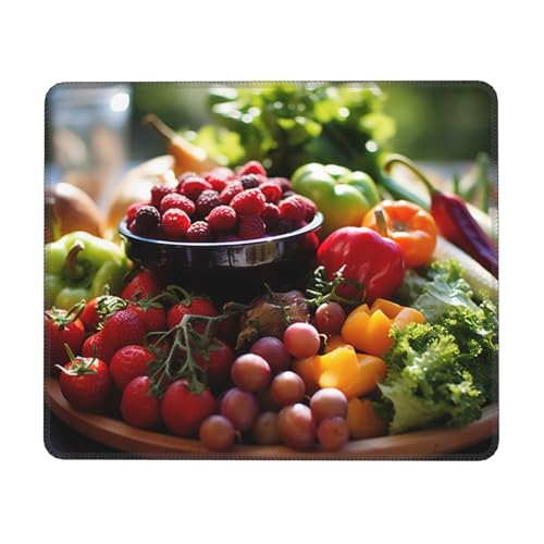 Hingor Mauspad mit Obst- und Gemüseaufdruck, mit genähten Kanten, Premium-Textur-Mauspad, rutschfeste Gummiunterseite, Mauspad für Gaming, Laptop, Computer Hingor Mauspad mit Obst- und Gemüseaufdruck, mit genähten Kanten, Premium-Textur-Mauspad, rutschfeste Gummiunterseite, Mauspad für Gaming, Laptop, Computer von Hingor