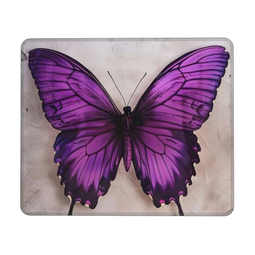 Hingor Mauspad mit Schmetterlings-Aufdruck, mit genähten Kanten, Premium-Textur-Mauspad, rutschfeste Gummiunterseite, Mauspad für Gaming, Laptop, Computer Hingor Mauspad mit Schmetterlings-Aufdruck, mit genähten Kanten, Premium-Textur-Mauspad, rutschfeste Gummiunterseite, Mauspad für Gaming, Laptop, Computer von Hingor