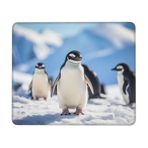 Hingor Mauspad mit Schneeberg-Pinguin-Druck, mit genähten Kanten, Premium-Textur-Mauspad, rutschfeste Gummiunterseite, Mauspad für Gaming, Laptop, Computer Hingor Mauspad mit Schneeberg-Pinguin-Druck, mit genähten Kanten, Premium-Textur-Mauspad, rutschfeste Gummiunterseite, Mauspad für Gaming, Laptop, Computer von Hingor