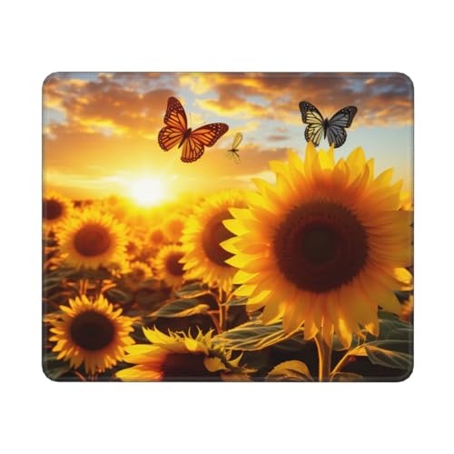 Hingor Mauspad mit Sonnenblumen- und Schmetterlings-Motiv, personalisierbares Mauspad, wasserdichtes Mauspad, rutschfeste Gummiunterseite, Computer-Mauspads für kabellose Maus Hingor Mauspad mit Sonnenblumen- und Schmetterlings-Motiv, personalisierbares Mauspad, wasserdichtes Mauspad, rutschfeste Gummiunterseite, Computer-Mauspads für kabellose Maus von Hingor