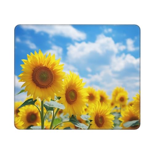 Hingor Mauspad mit Sonnenblumenfelddruck, personalisiertes Mauspad, wasserdichtes Mauspad, rutschfeste Gummiunterseite, Computer-Mauspads für kabellose Maus Hingor Mauspad mit Sonnenblumenfelddruck, personalisiertes Mauspad, wasserdichtes Mauspad, rutschfeste Gummiunterseite, Computer-Mauspads für kabellose Maus von Hingor