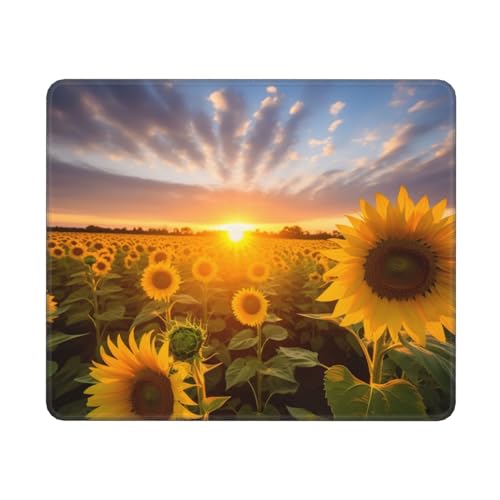 Hingor Mauspad mit Sonnenblumenfeldern, personalisiertes Mauspad, wasserdichtes Mauspad, rutschfeste Gummiunterseite, Computer-Mauspads für kabellose Maus Hingor Mauspad mit Sonnenblumenfeldern, personalisiertes Mauspad, wasserdichtes Mauspad, rutschfeste Gummiunterseite, Computer-Mauspads für kabellose Maus von Hingor