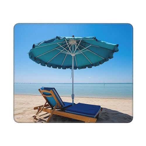 Hingor Mauspad mit Strand- und Meeresdruck, personalisiertes Mauspad, wasserdichtes Mauspad, rutschfeste Gummiunterseite, Computer-Mauspads für kabellose Maus von Hingor