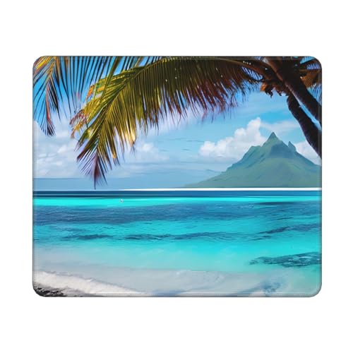 Hingor Mauspad mit Tahiti-Stranddruck, personalisiertes Mauspad, wasserdichtes Mauspad, rutschfeste Gummiunterseite, Computer-Mauspads für kabellose Maus Hingor Mauspad mit Tahiti-Stranddruck, personalisiertes Mauspad, wasserdichtes Mauspad, rutschfeste Gummiunterseite, Computer-Mauspads für kabellose Maus von Hingor